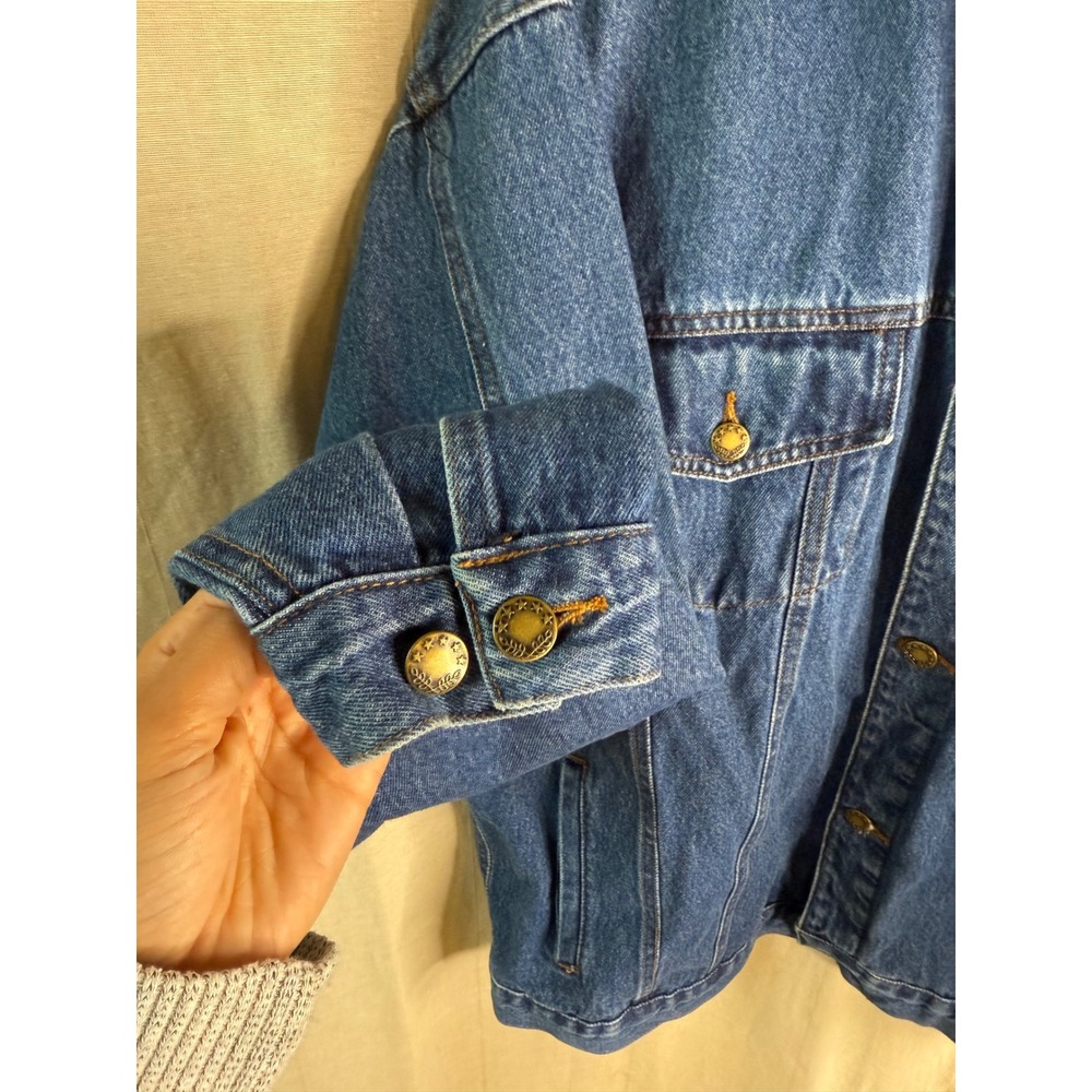 Vintage COBRA Denim Jacket Mens L Certified Blue Jean Button‎ Front Trucker - Picture 3 of 8